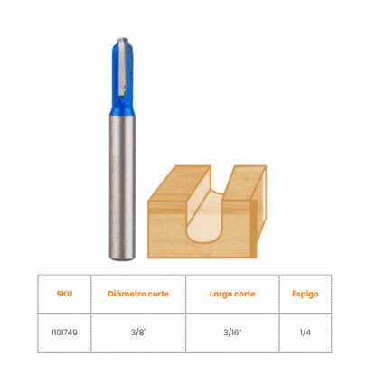 Fresa MP Tools Vena Espigo 3/8(3/16") - Imagen 2