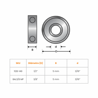 Balinera MP Tools para Fresa 1/2 o 3/8 - Imagen 2