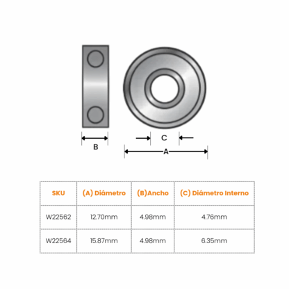 Balinera Welldone para Fresa 13 mm o 16 mm - Imagen 2