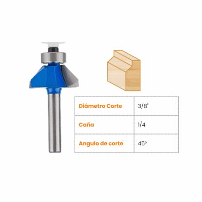Fresa Mp Tools Bocel Recto Espigo de 1/4 - Imagen 2