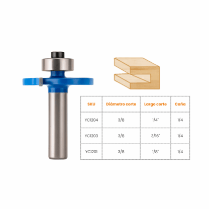 Fresa MP Tools para Bicelar Ranura Corta Espigo 1/4 - Imagen 2