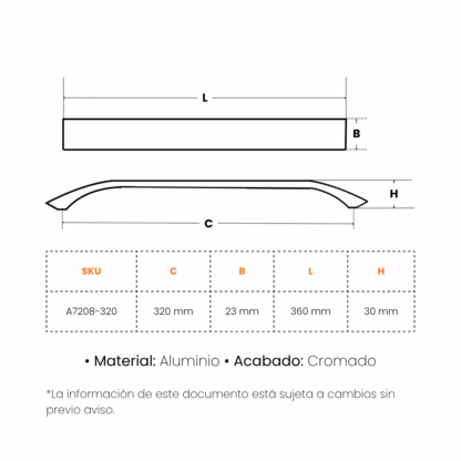 Manija TFC A7208 Curva Cromada - Imagen 3