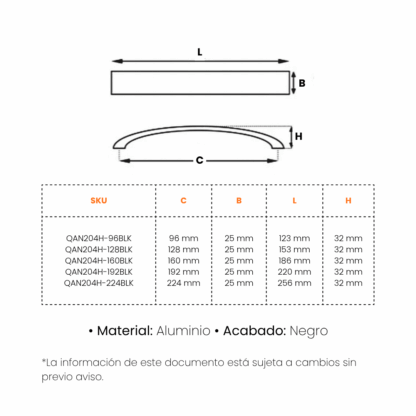 Manija Qualita QAN204 Arco Negra - Imagen 2