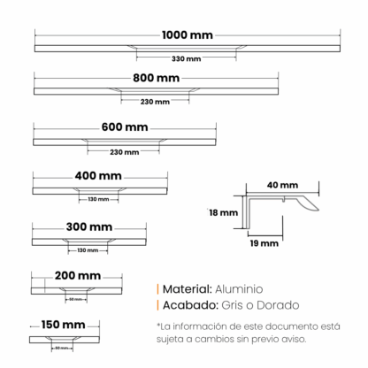 Manija Qualita Perfil Puerta Espesor 18 mm - Imagen 6