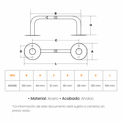 Manija RM para Puerta Grande Anoloc - Imagen 2